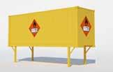 Container mit Seeverkehr (nur ein Gefahrgut über 4 Tonnen) Prinzip: Großzettel (Placards) an alle vier Seiten + UN-Nummer auf alle vier Seiten Schüttgutcontainer