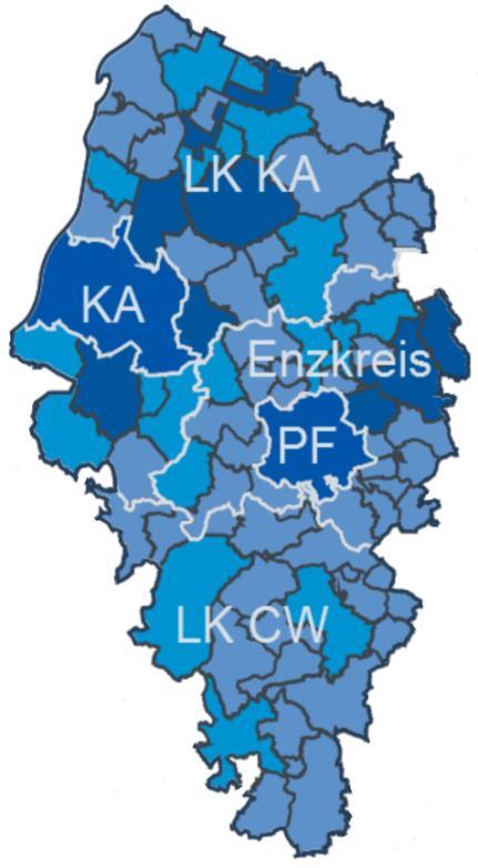 Einbruchsbelastung WED in den Städten und Ge- 44,5% der im Bereich des Polizeipräsidiums Karlsruhe registrierten Wohnungseinbrüche blieben im Versuchsstadium stecken, das heißt die Täter gelangten
