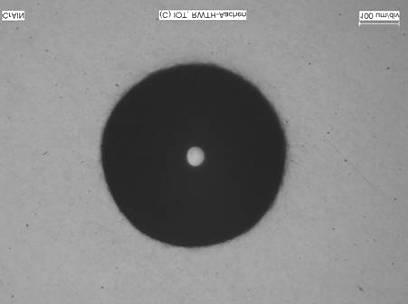 CrAlN 100 µm ZrC g 100 µm WC/C 100 µm Abbildung 28: Lichtmikroskopische Aufnahme der Rockwelleindrücke, von