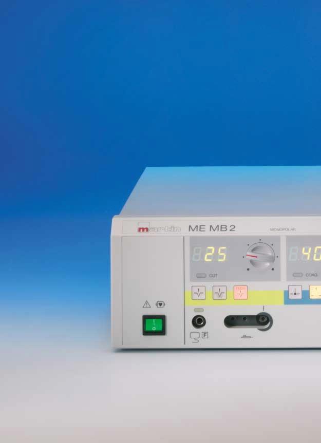 Martin Elektrochirurgiegerät ME MB 2 m Endo-Mode Zeitablaufgeregelter Schneide-Modus, der einen fraktionierten und dadurch kontrollierten Schnitt für besondere Anwendungsfälle bietet, z. B.