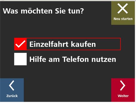 19 EINFACHER LESEN, EINFACHER TICKETS BUCHEN Der Automat erlaubt die Umstellung auf eine Anzeige mit einfacher