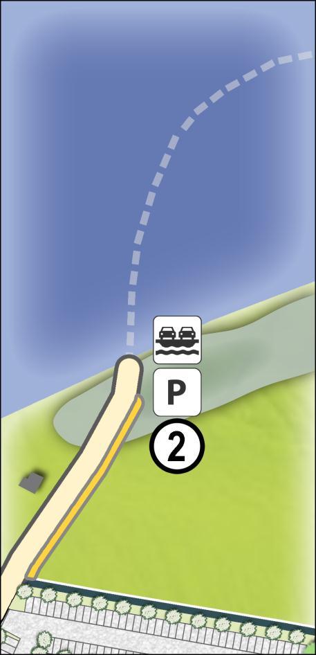 Qualifizierung von Kfz-Aufstellflächen zu einem geordneten Kurzzeitparkraum Qualifizierung einer Kfz-Wartezone für den Durchgangsverkehr zur Linkenmühlenfähre auf beiden