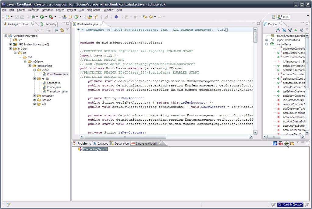 » Klicken Sie auf [Finish].» Öffnen oder aktivieren Sie im Eclipse-Editor eine Quelldatei dieses Java-Projekts.