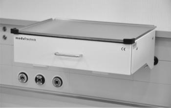 Universalmodule: Trägersysteme Monitorträger aus Edelstahl für Geräteschiene (Abm. 25 mm x 10 mm), Standard inkl.