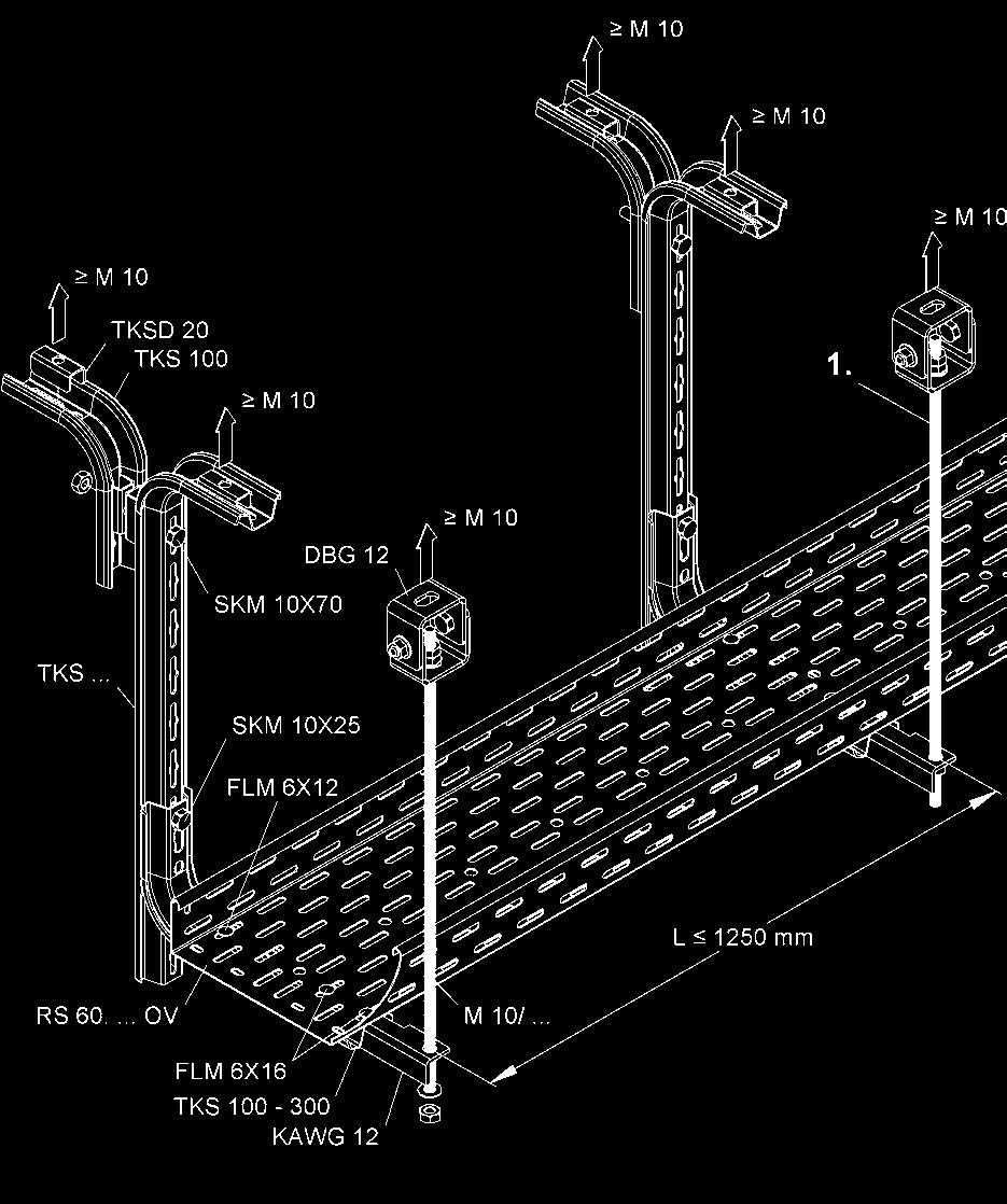 .. 1 1 1 Hängestiel TK 100 1 1 1 Distanzstück TKD 20 4 4 4 KM 10x70 1 1 1 TK 150-350 TK 100-300 KAWG 12 1 1 1 2 2 2 KM 10x25 1 2 3 3 3 3 Gewindestab M 10/.