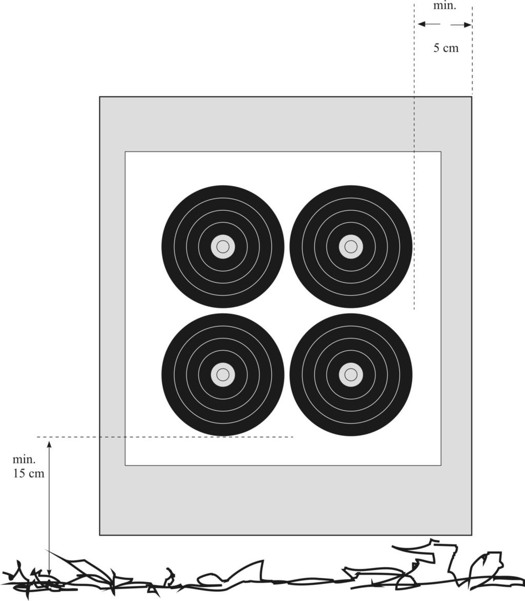 4 x 40 cm-auflage für das Feldbogenschießen (siehe Abbildung 3: 4 x 40 cm-auflage