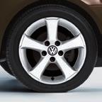 Volkswagen Original Leichtmetallfelge Sima Felgengröße: 6 J x 16", ET 50, LK 112/5 Verwendbare Reifengröße 1 : z. B. 205/55 R16 Farbe: Brillantsilber Art.-Nr.