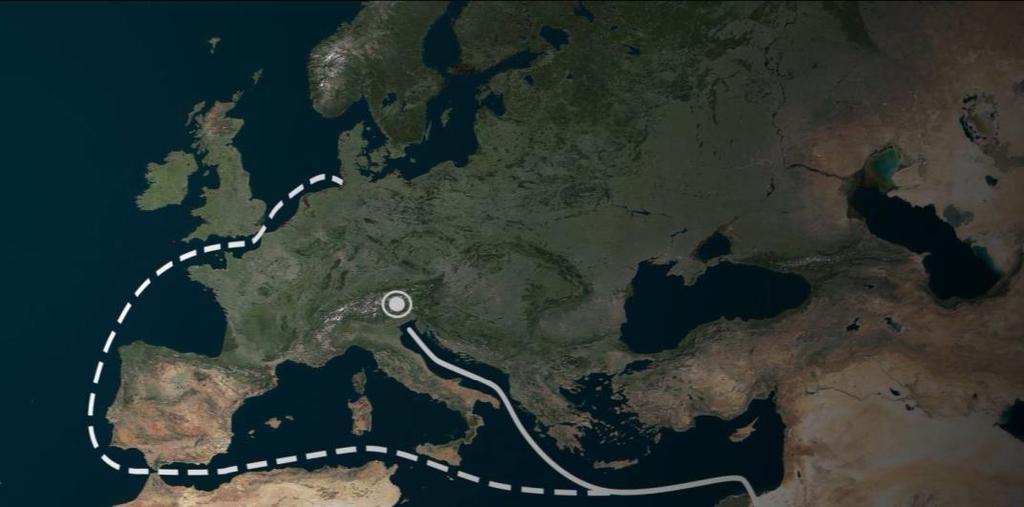 Die Nord-Adria-Häfen bieten Vorteile für den Seeweg Richtung Asien hinsichtlich CO2-Ausstoß sowie Transportzeiten & Distanzen. Vergleich der Schifffahrtsrouten Shanghai-Triest und Shanghai-Hamburg ca.