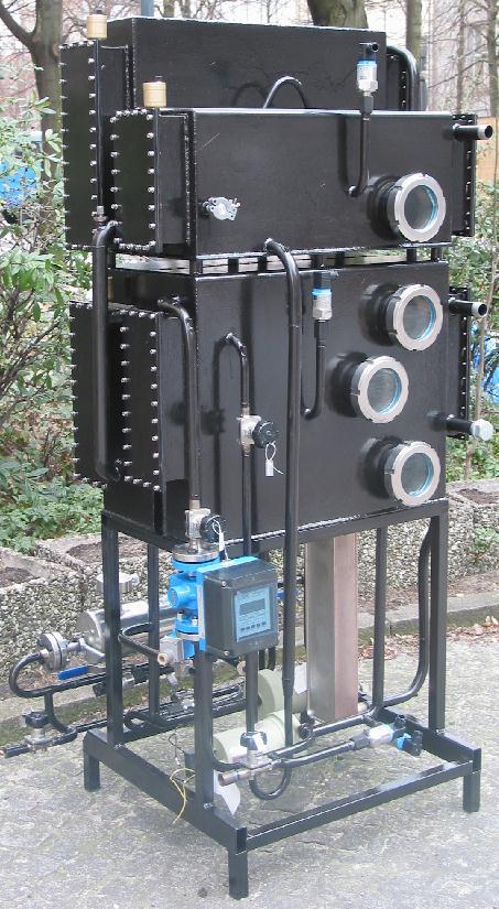Prozess Absorptionskälteanlage (AbKA) Kondensator Dampf Generator Kühlwasser Warmwasser Kältemitteldrossel Kaltwasser