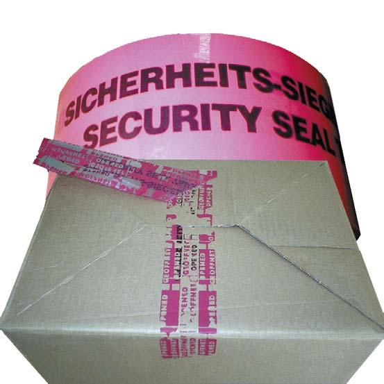 SICHERHEITS-SIEGEL-BAND Das Sicherheits-Siegel-Band ist ein Kontrollband, mit ge nialem Sicherheitssystem.