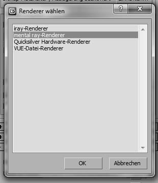 21: Dialogfenster Renderer wählen Wählen Sie den mental ray-renderer und