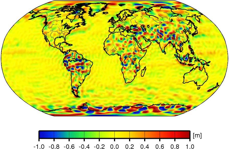 Geoiddifferenzen EGM96 - EIGEN-GRACE04S Maximaler