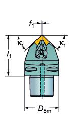 Kühlschmierstoffeinlass: xial durch die Mitte Rechtsausführung dargestellt, sofern nicht anders angegeben bmessungen, mm, Zoll D J m1 min., Hauptanwendung ic estellnummer D5m mm 4) D m1 min., Zoll. 4) D m2 min.