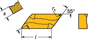 GENERL TURNNG Negative basic-shape inserts T-Max KNMX KNUX Wendeschneidplatten mit negativer Grundform LLGEMENE DREHERETUNG SO-nwendungsbereich siehe Ende der Tabelle.