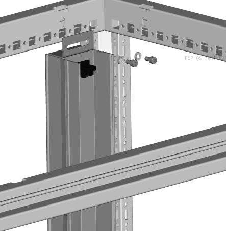 Montage im Rittal TS-Schrank, Boden und Dachrahmen 20 Zur Nachrüstung kann das Rittal Metered PSM am Boden- und Dachrahmen (D) befestigt werden.