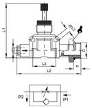 Funktionsverschraubungen.1..1. -2-2 Funktionsverschraubungen 03 Drosselrückschlagventil 01 Kunststoff-Steckanschluss Acetal ine Flow Regulator 01 Körper: O-Ring: zyl.