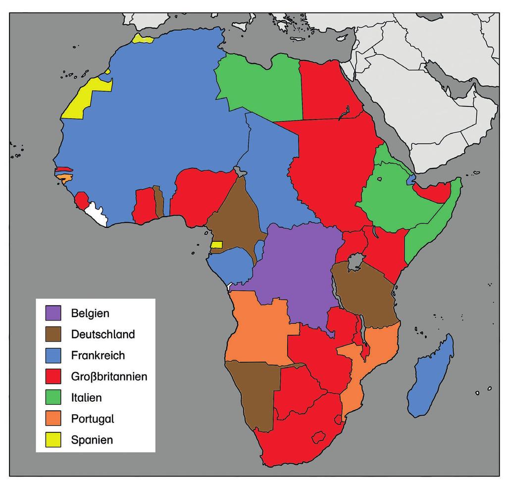AB 8 Kolonien in Afrika Um 1900 haben die europäischen Nationen den größten Teil Afrikas erobert und die