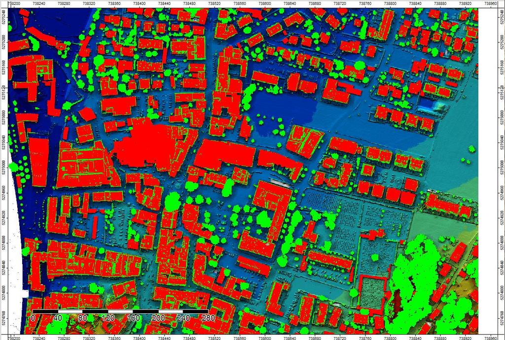 Ableitung eines Vegetationsrasters aus der LiDAR Punktwolke Land