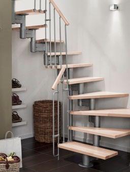 Laufkomfort dank vollflächig begehbarer Treppenstufen Alle Holzelemente der