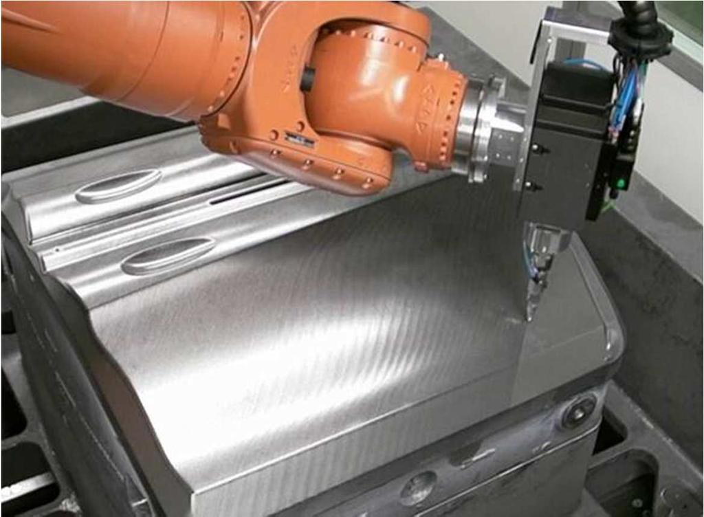 Funktionsprinzip der Festklopfbearbeitung Verfahren zur mechanischen Oberflächenbehandlung Hämmerndes Werkzeug wird von Bearbeitungsmaschine oder Roboter nach NC-Daten über die Werkstückoberfläche