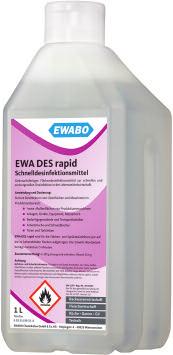 chlor- und QaV-FRei sichere Oberflächendesinfektion breites Wirkungsspektrum gegen bakterien frei von aldehyden frei von Farb- und Duftstoffen hohe materialverträglichkeit Kanister à 10 L ewa DeS
