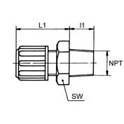 Schlauchverbinder - Verschraubungen für Schläuche THOMAFLUID -Gerader-Rohr-/Schlauchverbinder aus PP/PVDF - Schott Gerade, einerseits Schlauchanschluss (A); andererseits Rohranschluss (B),