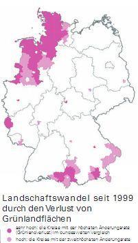 Grünland in Schleswig-Holstein: Entwicklung der letzten Jahrzehnte Verlust von Grünland seit 1999 Seit 1950 Verlust von 34% der Grünlandfläche (1640 km 2 ) in Schleswig-Holstein durch