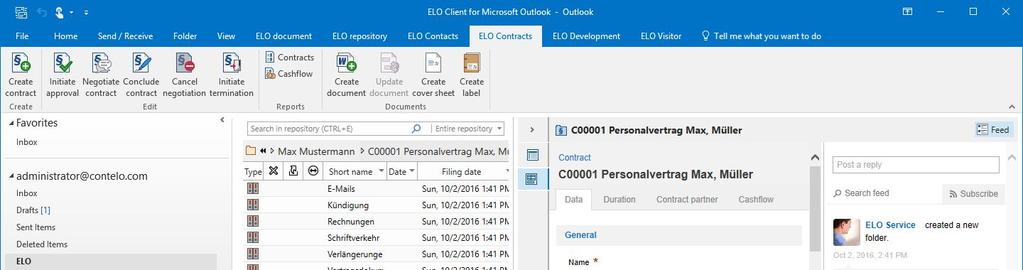 ELO DMS Desktop Microsoft Outlook DMS