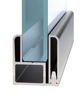 P10E16 (L = 6000 mm) Profile für Glasdicke 12 bis 13,52 mm P10E ist das neue Profil aus Aluminium EV1 Natur