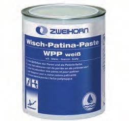 Spezialprodukte wasserbasierend Zweihorn Wisch-Patina-Paste WPP Paste auf Wasserbasis zum Einfärben von Poren bei grobporigen Hölzern, sowie zum Einsatz als Patinierfarbe. Bestell-Nr.