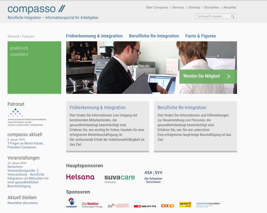 Wie können Arbeitgeber das Informationsportal Compasso nutzen?