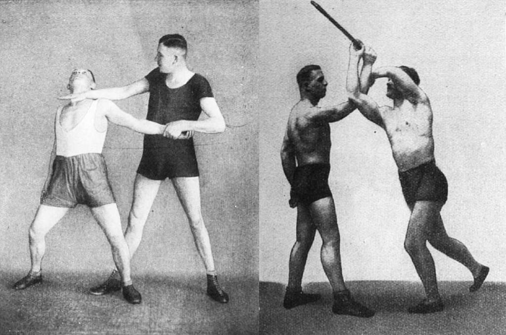 KAPITEL 1. JU-JUTSU 1.4.2 Die Vorläufer des Ju-Jutsu in moderner Zeit Abb. 1.4 Hans Knorn (1925) und Joseph Diwischek (1927) 1882 Judo 1902 Karate 1924 Aikido 1906 1.