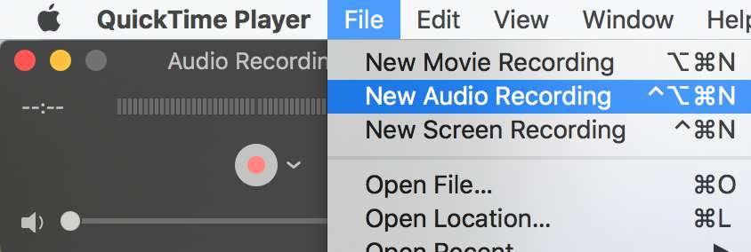MacOS Im MacOS könnten Sie QuickTime benutzen, um Ihr Mikrofon zu testen, indem Sie eine schnelle Aufnahme machen.
