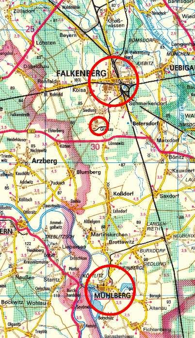 Ortslage und Einwohner Einwohner Stadt Falkenberg: 6547 Flugplatz