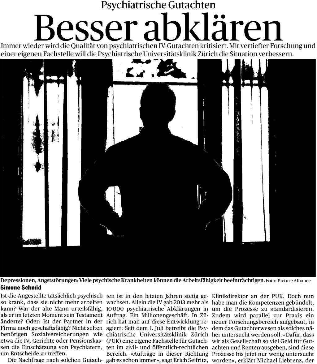 Bericht Seite: 2/5 Fläche: 61'534 mm² Psychiatrische Gutachten Besser abklären Immer wieder wird die Qualität von psychiatrischen IV-Gutachten kritisiert.