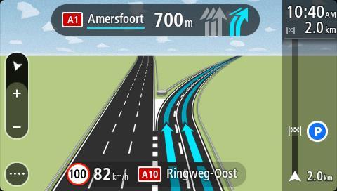 Der Verkehrsstau wird auf der Karte angezeigt. 2. Wählen Sie das Pop-up-Menü aus. 3. Wählen Sie im Pop-up-Menü Vermeiden aus. Es wird eine neue Route gefunden, bei der der Verkehrsstau vermieden wird.