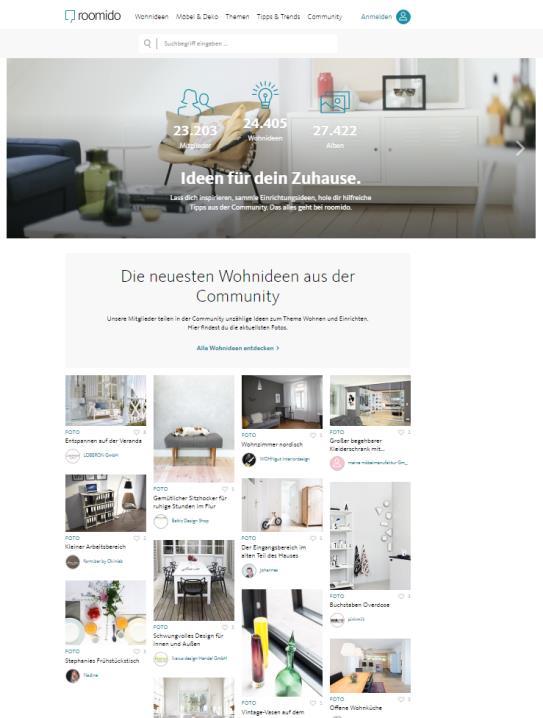 32 ROOMIDO.COM IDEEN FÜR DEIN ZUHAUSE ROOMIDO.com ist die relevanteste Living Community in Deutschland ROOMIDO.com zeigt Wohninspirationen von Usern, Experten und der Redaktion 29 Mio.