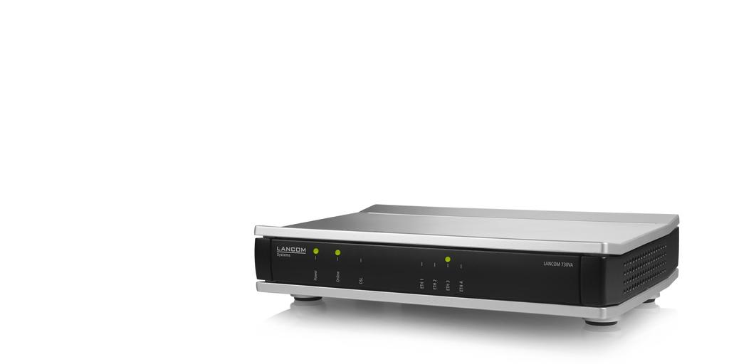 Router & VPN-Gateways LANCOM 730VA Business-Router für einzelne Standorte mit integriertem VDSL/ ADSL2+-Modem Der LANCOM 730VA ist ein professioneller, leistungsstarker Profi-Router mit integriertem