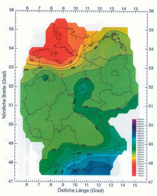 Juli 2002 wurde in Brunsbüttel mit 302 mm aufgezeichnet. Über alle Stationen Schleswig-Holsteins gemittelt ergibt sich eine Niederschlagshöhe von 173 mm.
