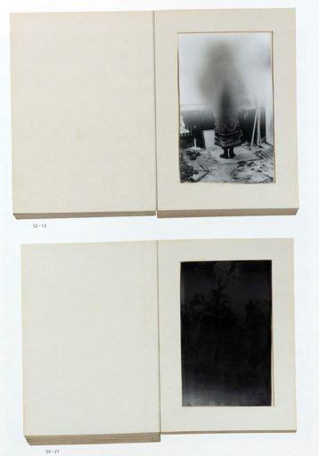 Anselm Kiefer: Siegfried vergißt Brünhilde [a] (1969), Schwarzweiß-Fotografien, Gouache, getrocknete Maiglöckchen und Graphit auf