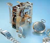 Uhrenbranche: Reinigung von Uhrengehäusen und mechanischen Spezialteilen, Metallarmbändern. Reinigung von Großuhrwerken.