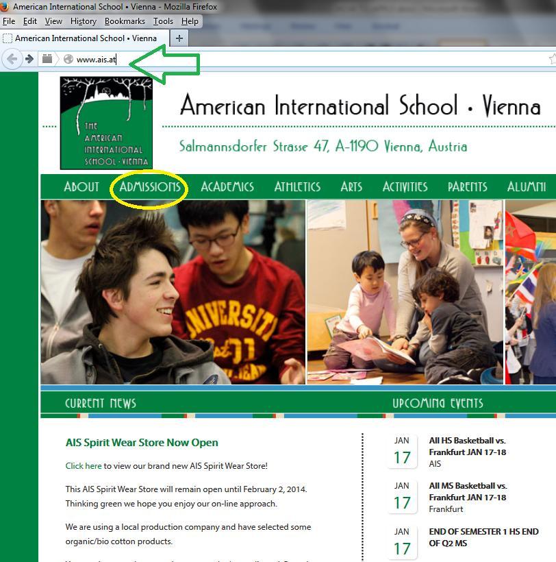 Kurzanleitung zur Anmeldung an der American International School Vienna Schritt 1: Öffnen Sie die AIS