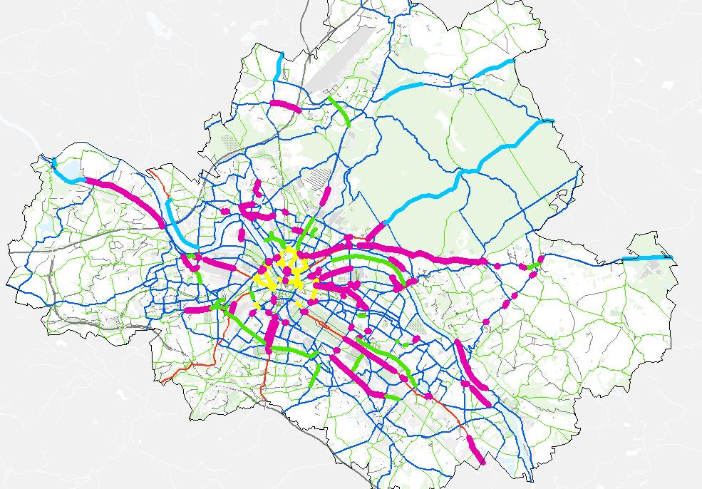 Vorrangige Maßnahmen im Hauptroutennetz (RVK) Innenstadtkonzept Planung
