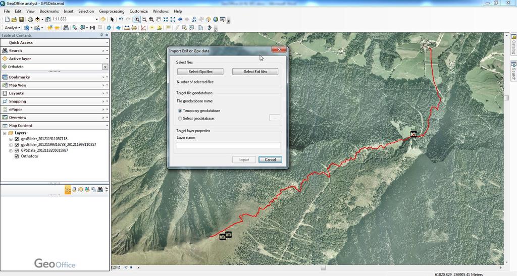 Neue Features GeoOffice GPS Daten komfortabel laden Bilder mit GPS Information lagerichtig laden GeoOffice epaper Nordpfeil einbinden Kartendrehung festlegen