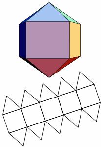 Das Polyeder ist ein einfaches Beispiel für einen Körper mit D4h-Symmetrie.