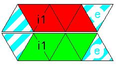 Jeder Streifen besteht aus einer Folge von Vierecken, seine Faltlinien dürfen Kanten oder Diagonalen der Vierecke