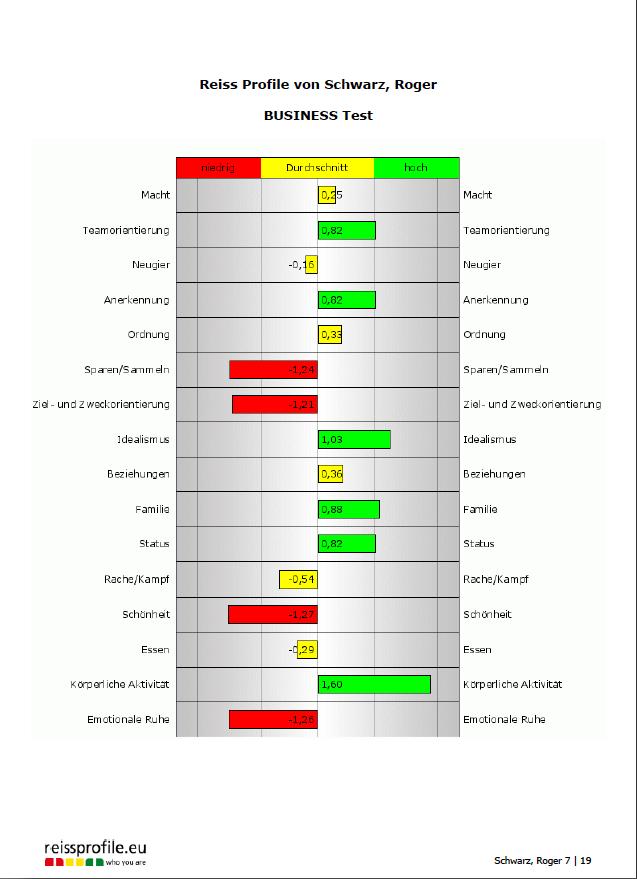 Wie nutzen wir das Reiss Profile TM? Reiss Profile TM 11 Der erste Schritt ist das persönliche, individuelle Auswertungsgespräch.