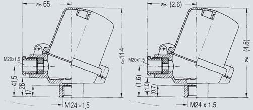 24 inch) Außendurchmesser Verschlussschraube aus Stahl) Maßzeichnungen Anschlussköpfe für Niederdruck- und