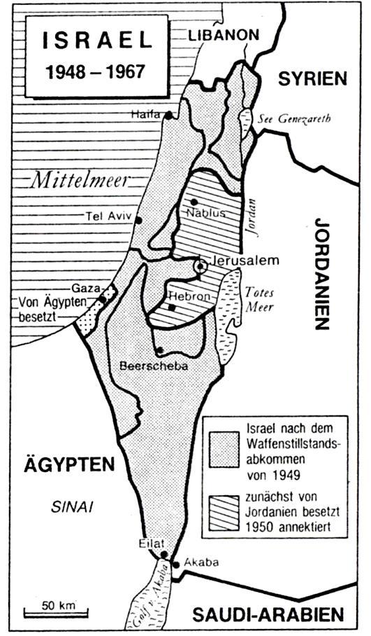 Zionisten nehmen ihren Teil in Besitz, erobern aber darüber hinausgehende Gebiete, dabei Massaker an Arabern Flucht und Vertreibung von Arabern b.