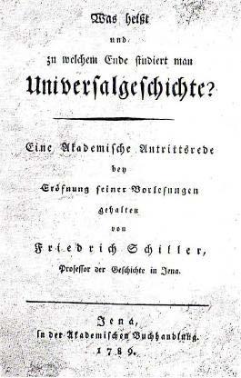 Schiller Antrittsvorlesung 1789